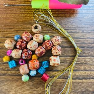 Dreadlocks/Braids Beads Metallic String Crochet Hook Decoration Bundle